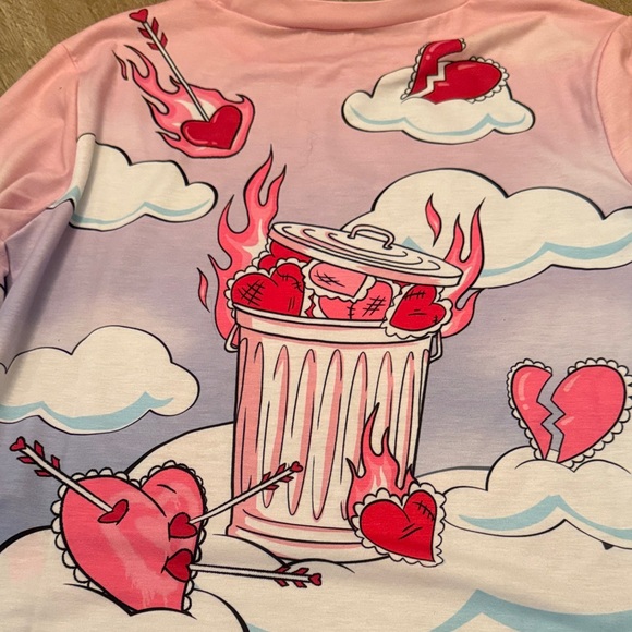 Sugar Thrillz Pink and Blue Cupid Bear Long Sleeve Tee - Picture 6 of 6